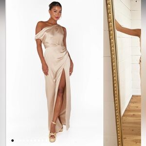 Show Me Your MuMu One-Shoulder champagne Dress